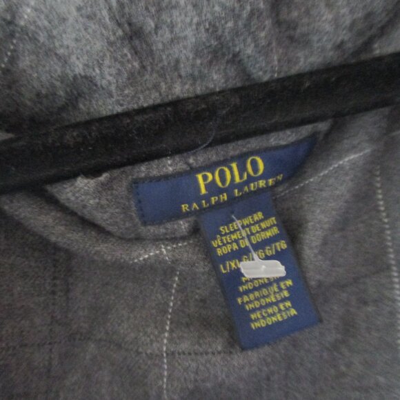 Polo Ralph Lauren Mens Cotton Robe gray stripe belt l xl - Picture 2 of 6